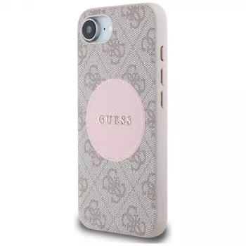 Guess 4G Circle Classic Logo MagSafe Case für iPhone 16e - Pink