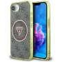 Guess IML Metal Glitter 4G Circle Triangle MagSafe Case für Apple iPhone 16e (Braun)