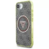 Guess IML Metal Glitter 4G Circle Triangle MagSafe Case für Apple iPhone 16e (Braun)