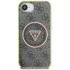 Guess IML Metal Glitter 4G Circle Triangle MagSafe Case für Apple iPhone 16e (Braun)