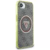 Guess IML Metal Glitter 4G Circle Triangle MagSafe Case für Apple iPhone 16e (Braun)
