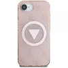 Guess IML Metal Glitter 4G Circle Triangle MagSafe Case für Apple iPhone 16e (Pink)