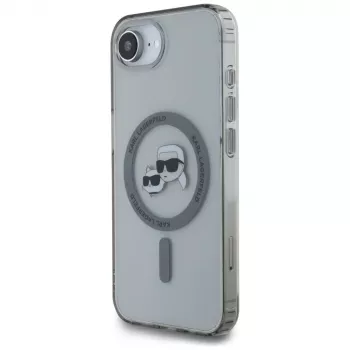KARL LAGERFELD IML Metal Karl & Choupette Heads MagSafe Case für iPhone 16e / 17e, Schwarz