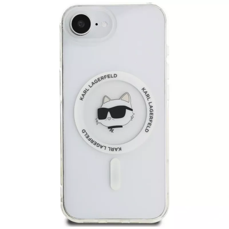 KARL LAGERFELD IML Metal Choupette Head MagSafe Case für iPhone 16e / 17e Weiß
