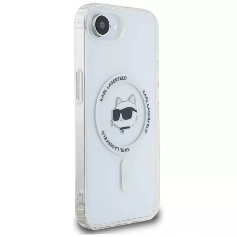 KARL LAGERFELD IML Metal Choupette Head MagSafe Case für iPhone 16e / 17e Weiß