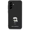 KARL LAGERFELD Fixed Glitter Ikonik Logo Metal Pin Case für Samsung Galaxy A36 - Schwarz
