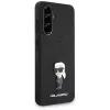 KARL LAGERFELD Fixed Glitter Ikonik Logo Metal Pin Case für Samsung Galaxy A36 - Schwarz