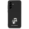 Karl Lagerfeld Saffiano Case mit K&CMetal Logo für Samsung Galaxy A36 Schwarz