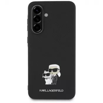Karl Lagerfeld Saffiano Case mit K&CMetal Logo für Samsung Galaxy A36 Schwarz