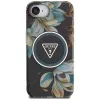 Guess IML Metal Glitter Flowers Triangle MagSafe Case für Apple iPhone 16e (Schwarz)