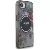 Guess IML Flowers MagSafe Case für iPhone 16e (Schwarz)