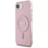 Guess IML Glitter Circle MagSafe Case für iPhone 16e (Pink)