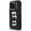 KARL LAGERFELD FW Grained Karl & Choupette Heads Pins Case für iPhone 16 Pro, Schwarz