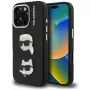 KARL LAGERFELD FW Grained Karl & Choupette Heads Pins Case für iPhone 16 Pro Max, Schwarz