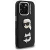KARL LAGERFELD FW Grained Karl & Choupette Heads Pins Case für iPhone 16 Pro Max, Schwarz