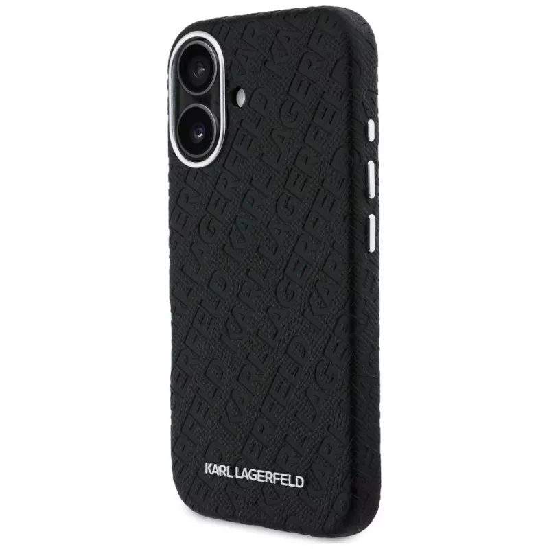 Karl Lagerfeld FW Stamped Karl MagSafe-Hülle für iPhone 16, schwarz