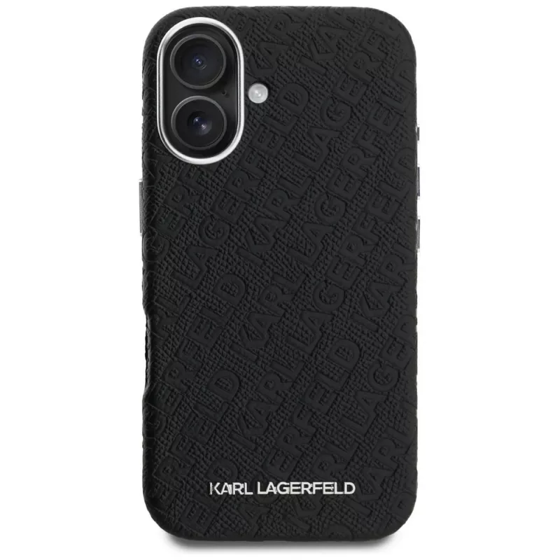 Karl Lagerfeld FW Stamped Karl MagSafe-Hülle für iPhone 16, schwarz