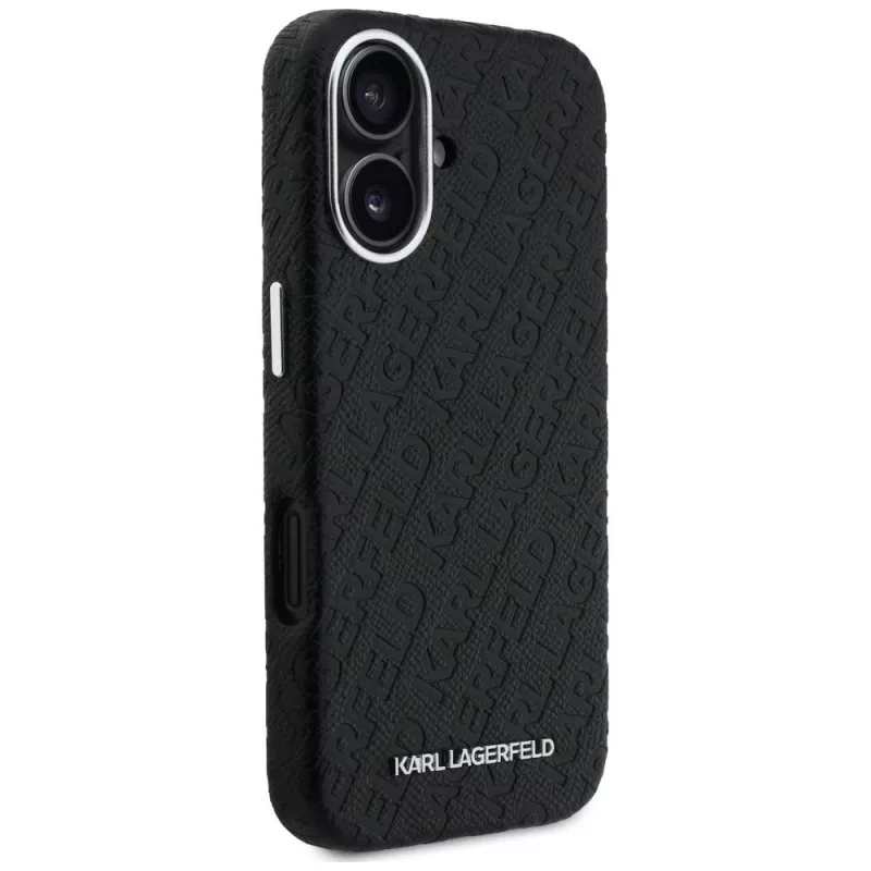 Karl Lagerfeld FW Stamped Karl MagSafe-Hülle für iPhone 16, schwarz