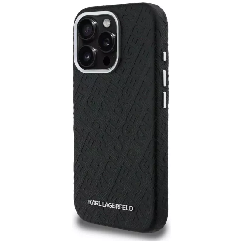 KARL LAGERFELD FW Stamped KarlMagSafe Case für iPhone 16 Pro, Schwarz