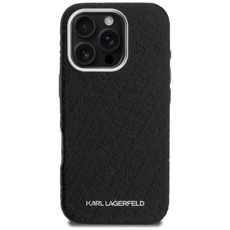 KARL LAGERFELD FW Stamped KarlMagSafe Case für iPhone 16 Pro, Schwarz