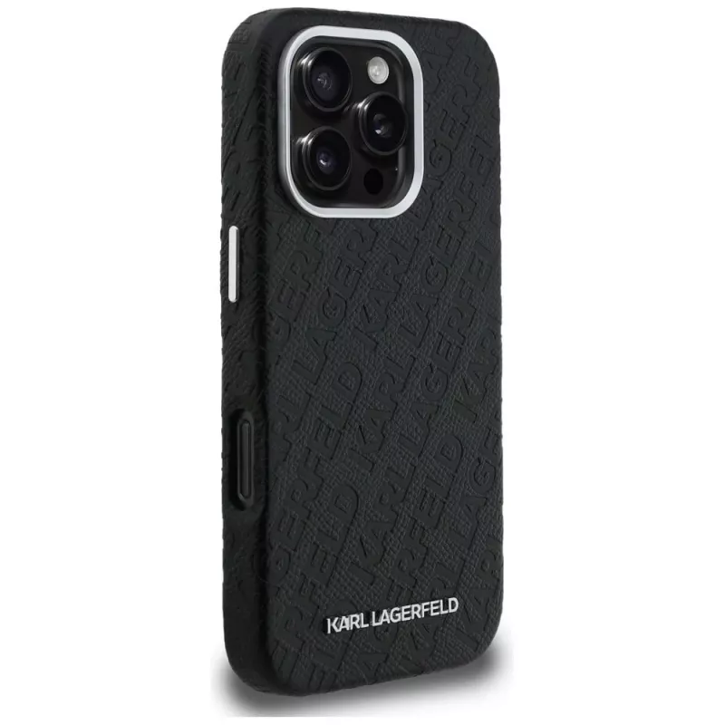 KARL LAGERFELD FW Stamped KarlMagSafe Case für iPhone 16 Pro, Schwarz