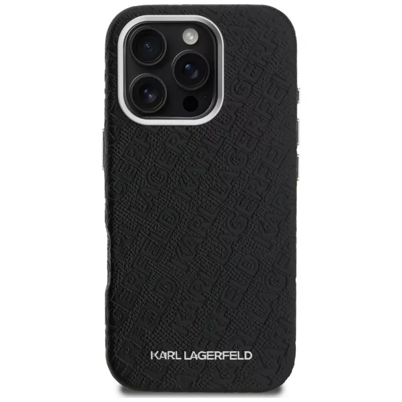 KARL LAGERFELD FW Stamped KarlMagSafe Case für iPhone 16 Pro Max Schwarz