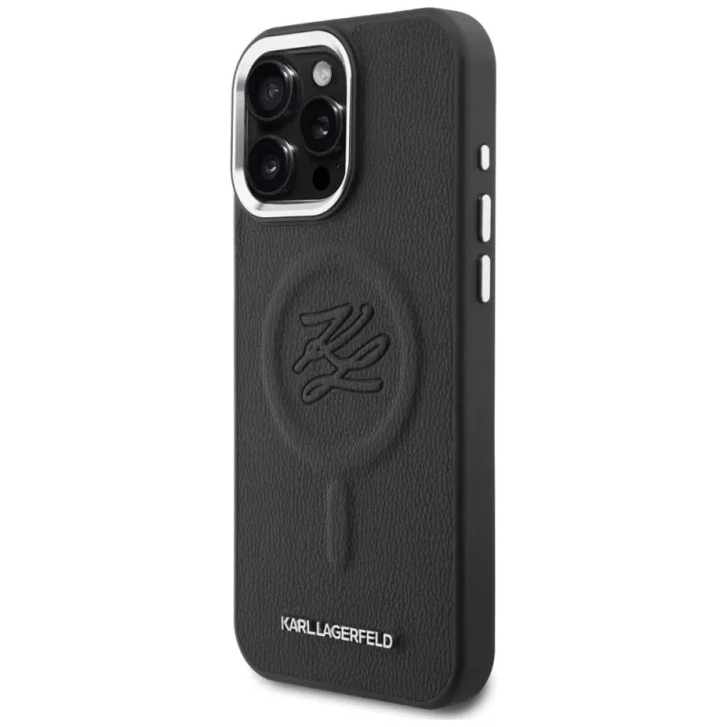 KARL LAGERFELD Embossed RingInitials MagSafe Case für Samsung Galaxy S26, Schwarz