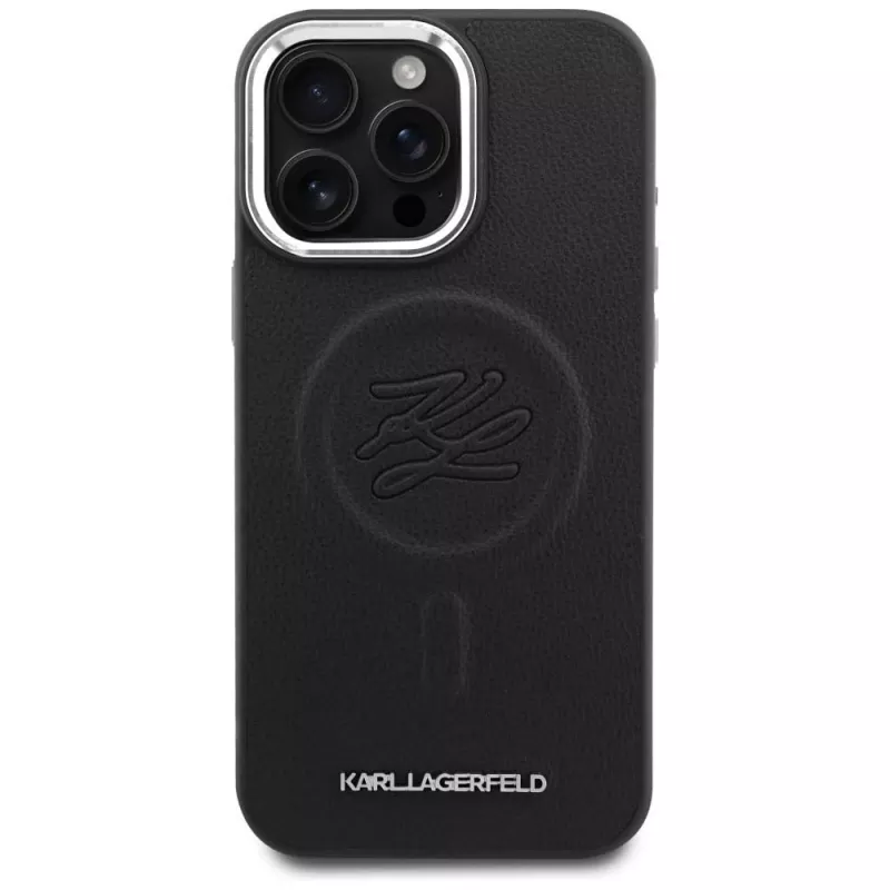 KARL LAGERFELD Embossed RingInitials MagSafe Case für Samsung Galaxy S26, Schwarz