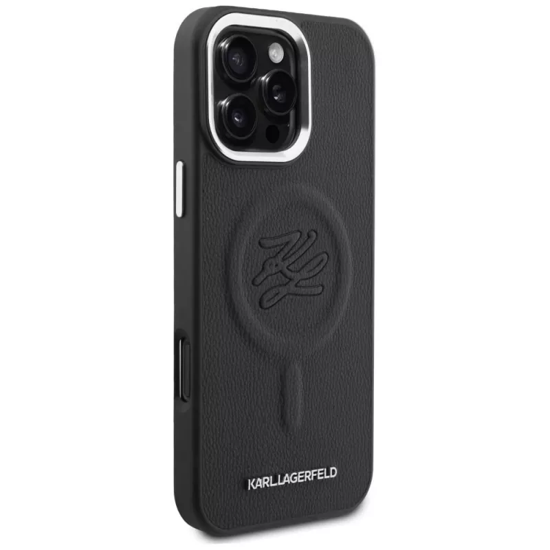 KARL LAGERFELD Embossed RingInitials MagSafe Case für Samsung Galaxy S26, Schwarz
