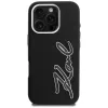 Karl Lagerfeld FW Grained Signature Logo Case für iPhone 16 Pro, Schwarz