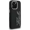 Karl Lagerfeld FW Grained Signature Logo Case für iPhone 16 Pro, Schwarz