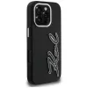KARL LAGERFELD FW Grained Signature Logo Case für iPhone 16 Pro Max Schwarz
