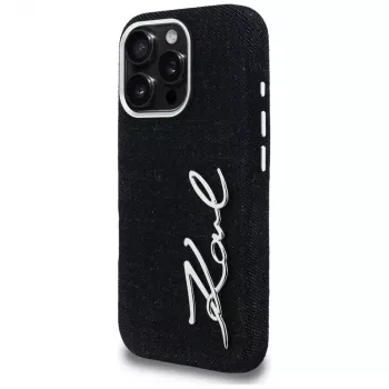 KARL LAGERFELD FW Jeans Signature Logo Case für iPhone 16 Pro Max, Schwarz