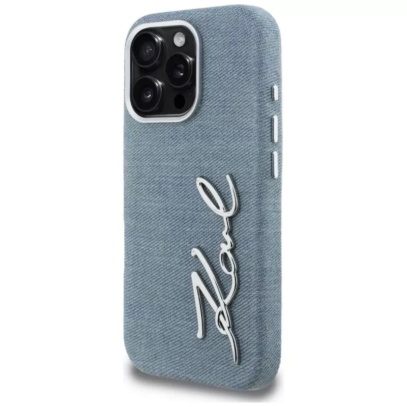 KARL LAGERFELD FW Jeans Signature Logo Case für iPhone 16 Pro Max, Blau