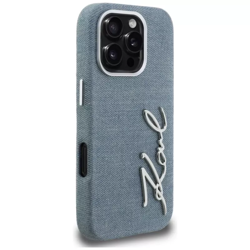 KARL LAGERFELD FW Jeans Signature Logo Case für iPhone 16 Pro Max, Blau