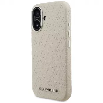 Karl Lagerfeld FW Stamped KarlMagSafe Case für iPhone 16 Beige