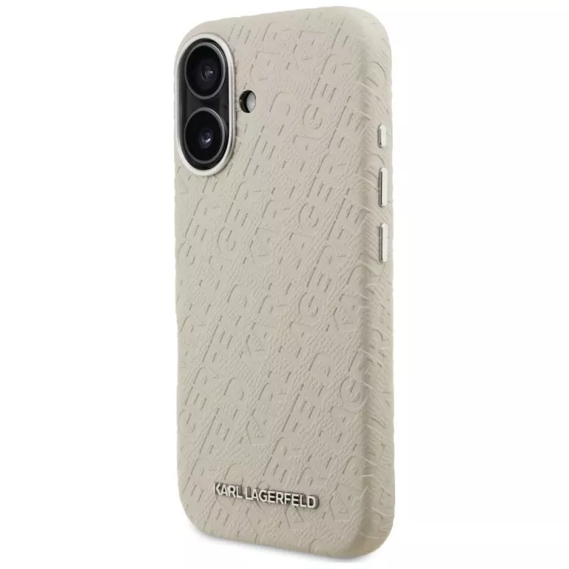 Karl Lagerfeld FW Stamped KarlMagSafe Case für iPhone 16 Beige
