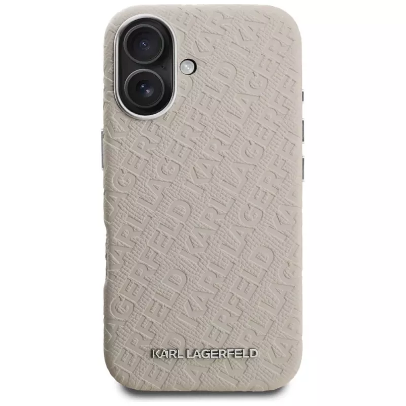 Karl Lagerfeld FW Stamped KarlMagSafe Case für iPhone 16 Beige