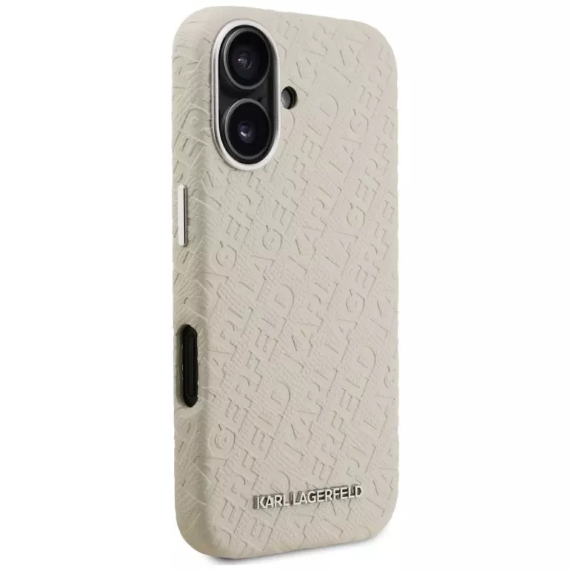 Karl Lagerfeld FW Stamped KarlMagSafe Case für iPhone 16 Beige