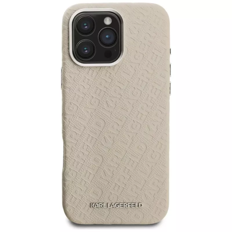 Karl Lagerfeld FW Stamped Karl MagSafe Case für iPhone 16 Pro Beige