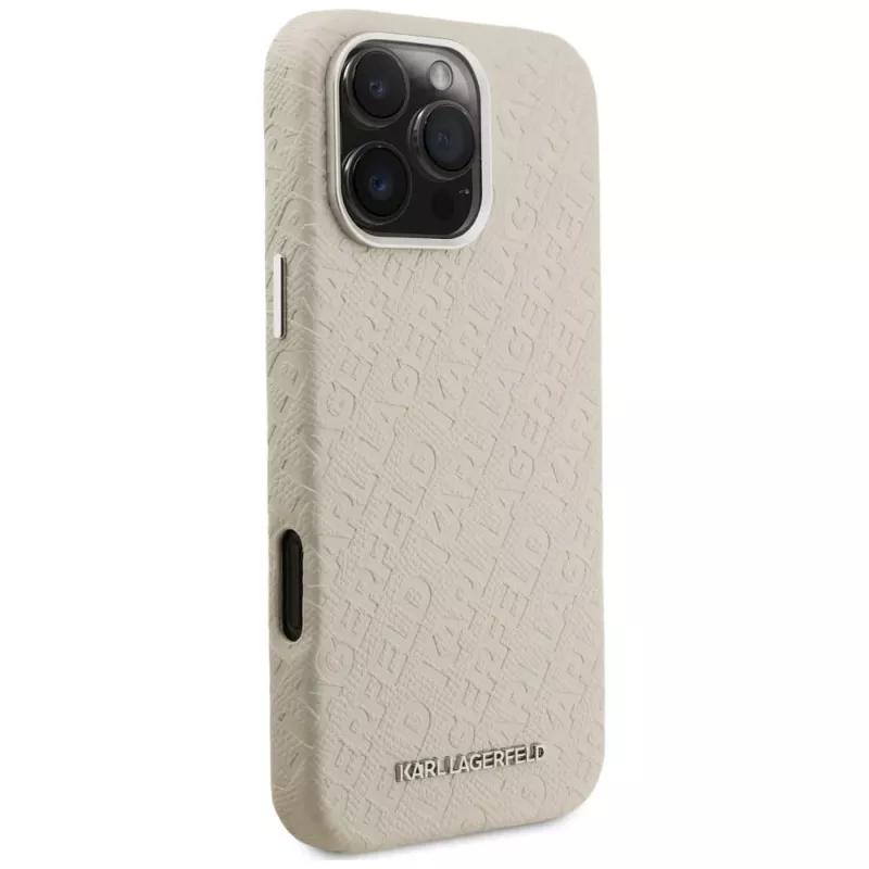 KARL LAGERFELD FW Stamped KarlMagSafe Case für iPhone 16 Pro Max, Beige