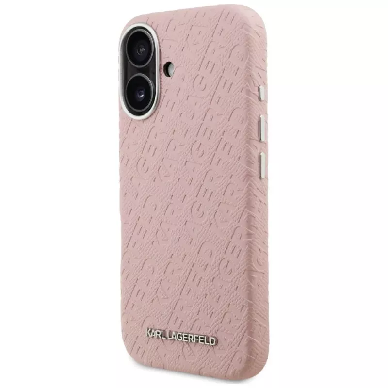 KARL LAGERFELD Stamped Karl MagSafe Case für iPhone 16 Pink