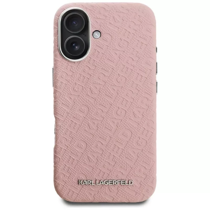 KARL LAGERFELD Stamped Karl MagSafe Case für iPhone 16 Pink