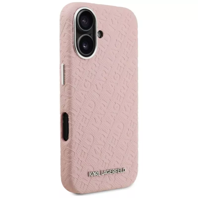 KARL LAGERFELD Stamped Karl MagSafe Case für iPhone 16 Pink