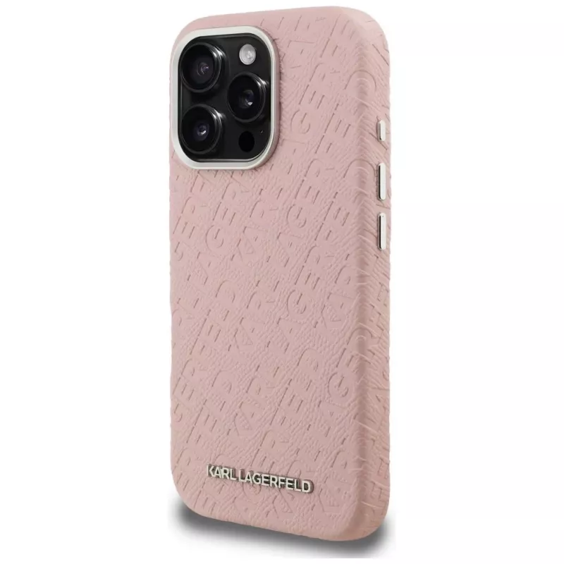 Karl Lagerfeld FW Stamped KarlMagSafe Case für iPhone 16 Pro Pink