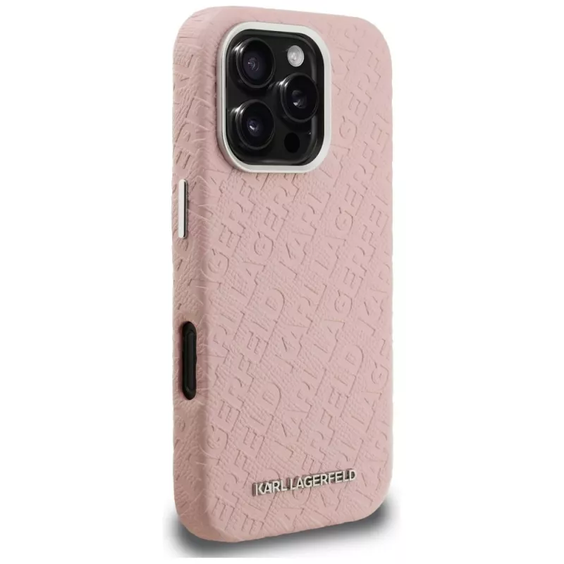 Karl Lagerfeld FW Stamped KarlMagSafe Case für iPhone 16 Pro Pink