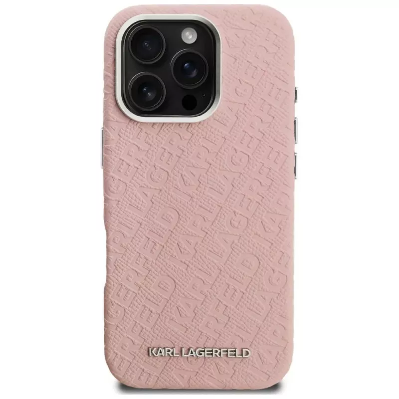 Karl Lagerfeld FW Stamped Karl MagSafe Case für iPhone 16 Pro Max Pink