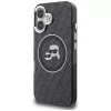 Karl Lagerfeld IML Glitter Karl & Choupette Heads Logo MagSafe Case für iPhone 16, Schwarz