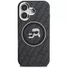 Karl Lagerfeld IML Glitter Karl & Choupette Heads Logo MagSafe Case für iPhone 16, Schwarz