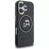Karl Lagerfeld IML Glitter Karl & Choupette Heads Logo MagSafe Case für iPhone 16, Schwarz